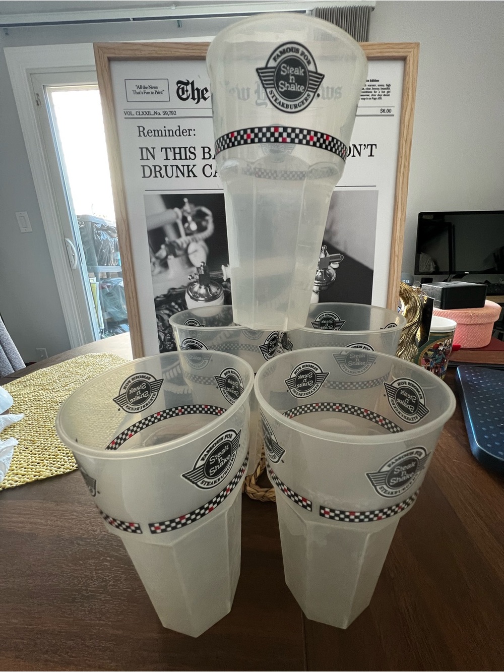 Frosted Plastic Drink Cups - Set of 6 - White